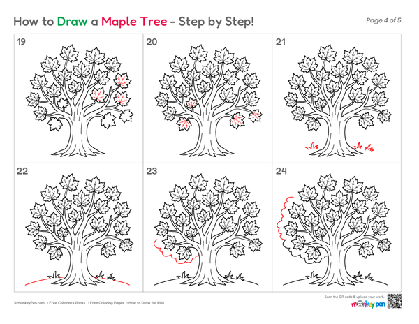 How to Draw a Maple Tree – Simple Step-by-Step Tree Drawing for Kids