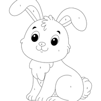 Cute Rabbit Color by Number for Kids