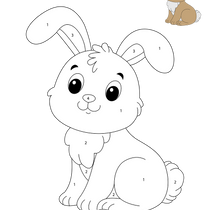 Cute Rabbit Color by Number for Kids
