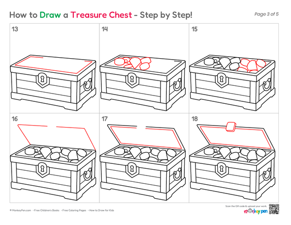 How to Draw a Treasure Chest – Easy Step-by-Step Pirate Drawing for Kids