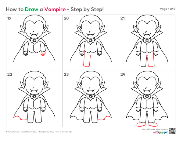How to Draw a Vampire – Step-by-Step Halloween Drawing for Kids