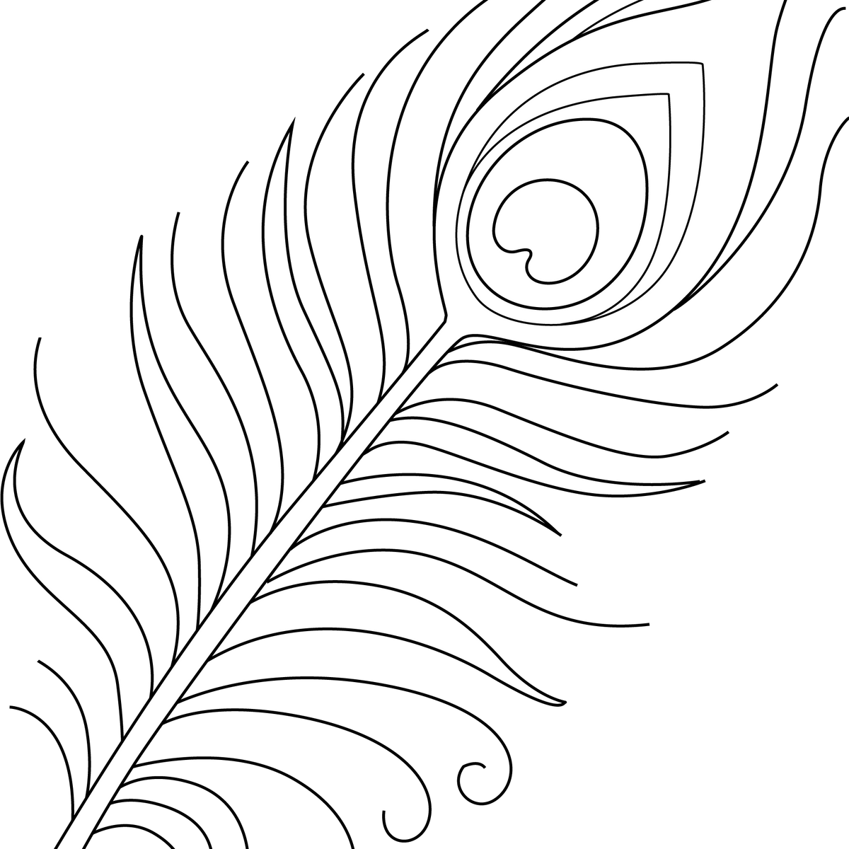 Peacock Feather Coloring Page – Free Kids Activity Printable