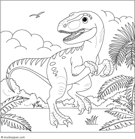 Velociraptors in Action coloring page – free printable for kids to color and enjoy