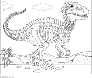 Dinosaur Fossils coloring page – free printable for kids to color and enjoy