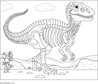 Dinosaur Fossils coloring page – free printable for kids to color and enjoy