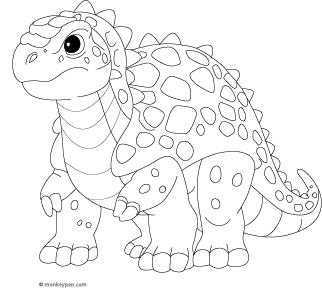 Armoured Ankylosaurus coloring page – free printable for kids to color and enjoy