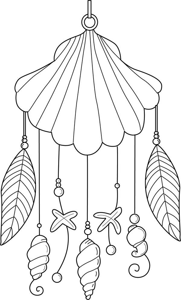 Seashell Hanging Coloring Page