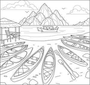 Kayak Boat Coloring Page – fun and educational printable for children