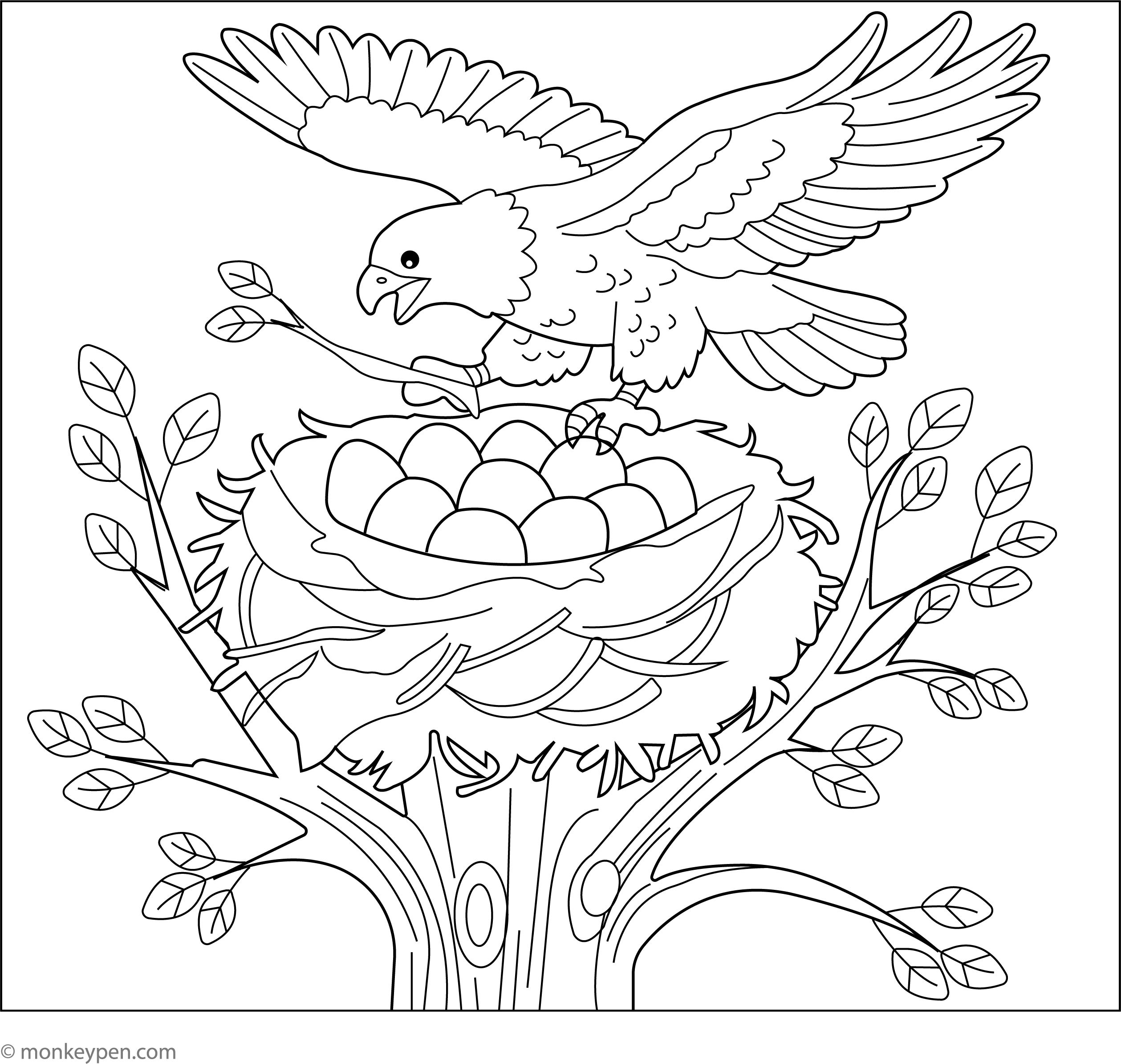 Free Eagle s Nest Coloring Page Printable PDF For Kids free-eagle-s-nest-coloring-page-printable-pdf-for-kids