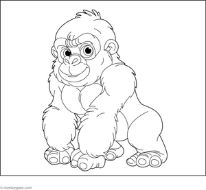 Western Lowland Gorilla colouring Page coloring page – free printable for kids to color and enjoy