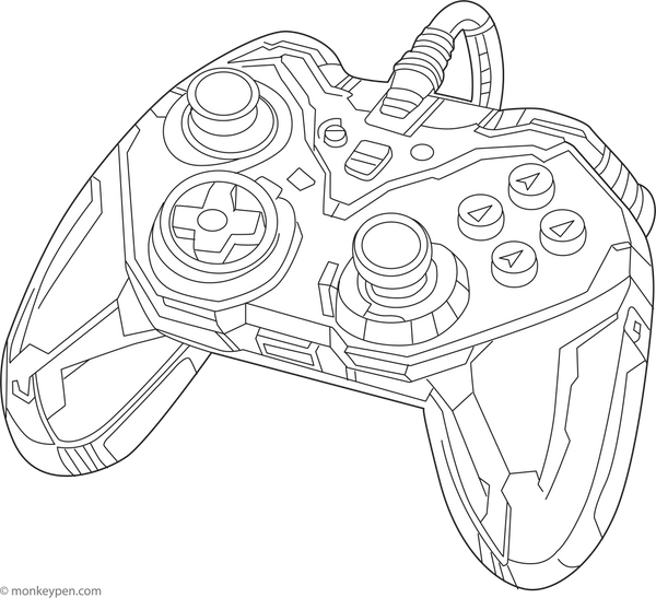 Game Controller Coloring Page | Free Coloring Book for Children