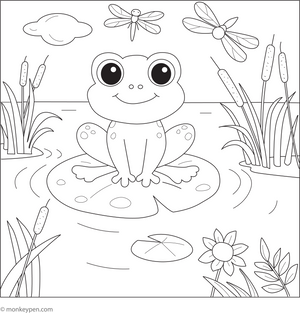 Cartoon Frog coloring page – free printable for kids to color and enjoy