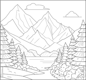Mountain Coloring Page – fun and educational printable for children