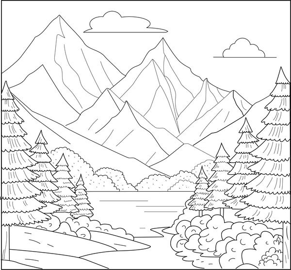 Mountain Coloring Page – fun and educational printable for children