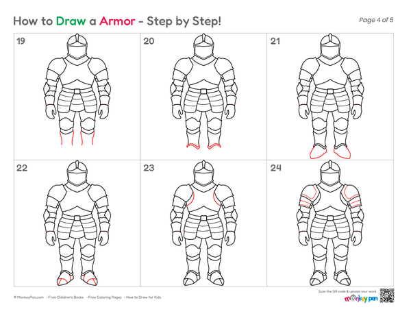 How to Draw Armor – Step-by-Step Knight Drawing for Kids