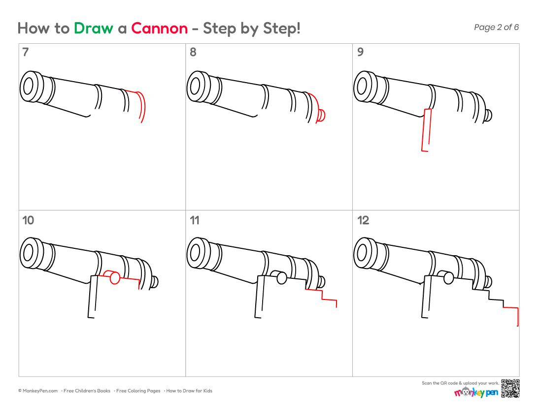 How to Draw a Cannon – Step-by-Step Historical Object Drawing for Kids