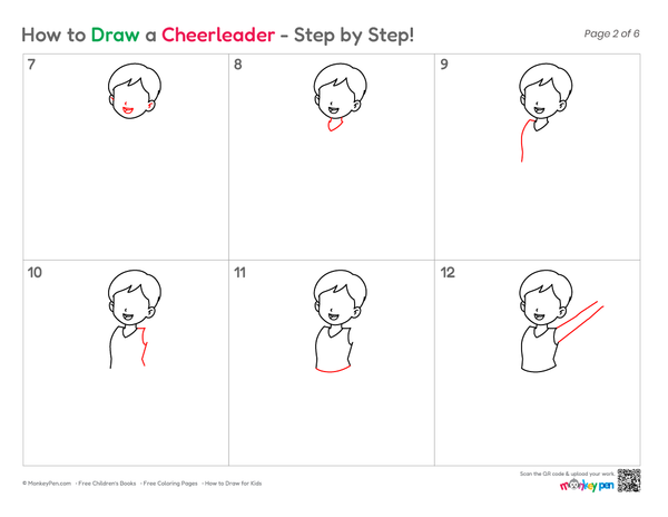 How to Draw a Cheerleader – Step-by-Step Character Drawing for Kids