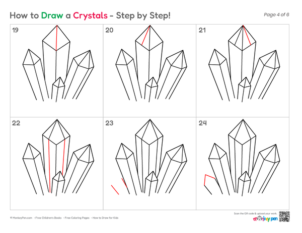 How to Draw Crystals – Step-by-Step Gem Drawing for Kids