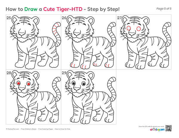 How to Draw a Cute Tiger – Easy Step-by-Step Animal Drawing for Kids