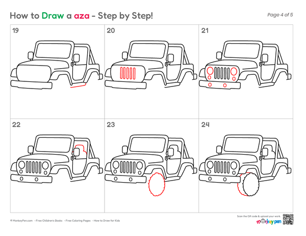 How to Draw a Jeep – Step-by-Step Vehicle Drawing for Kids