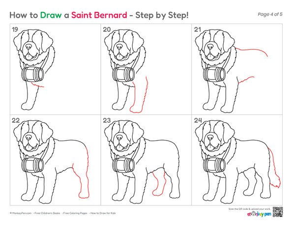 Simple Saint Bernard dog sketch