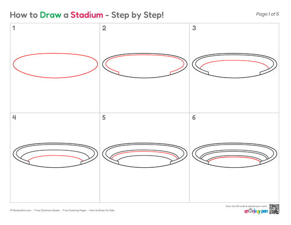 How to Draw a Stadium – Simple Step-by-Step Sports Drawing for Kids