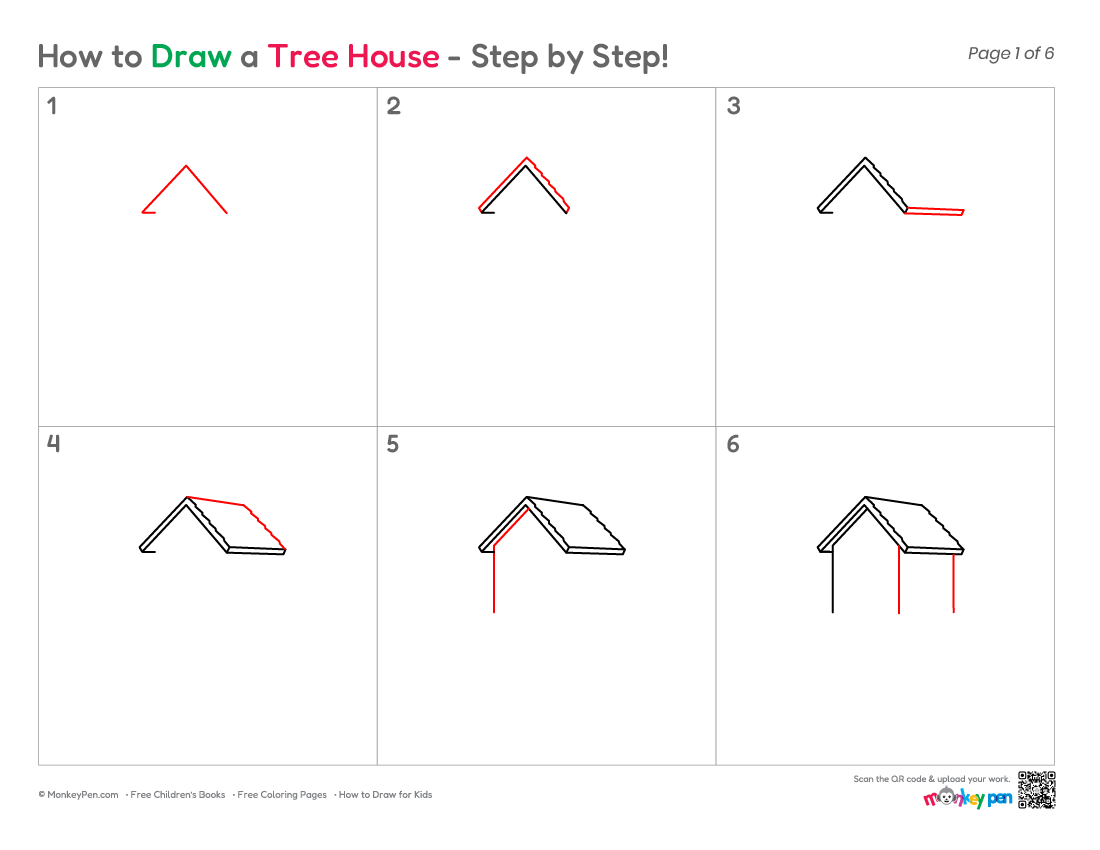 How to Draw a Tree House – Easy Step-by-Step House Drawing for Kids