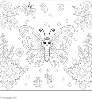 Simple butterfly Coloring Page