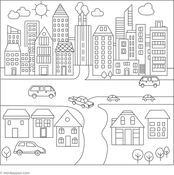 Free Printable City Coloring Page