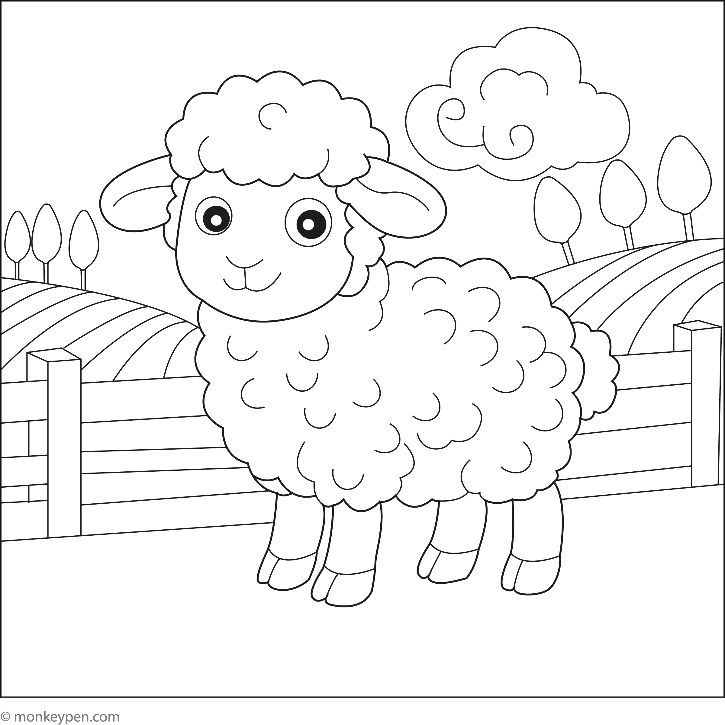Sheep Color Page — Reference 2 Sheep Color Page — Reference 2