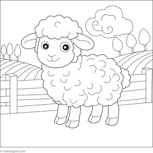 Sheep in a Pasture coloring page – free printable for kids to color and enjoy