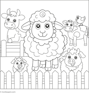 Sheep and Friends coloring page – free printable for kids to color and enjoy