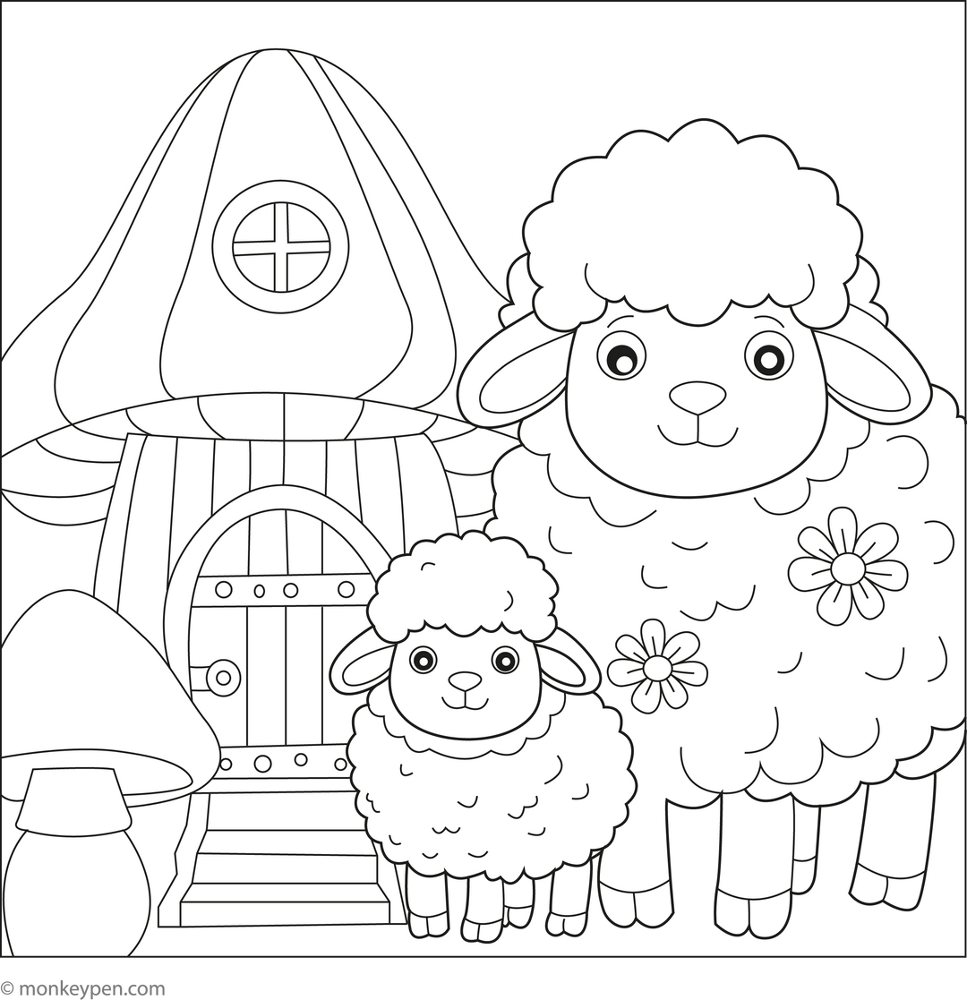 Sheep Coloring Pages - Free Printable PDF Download