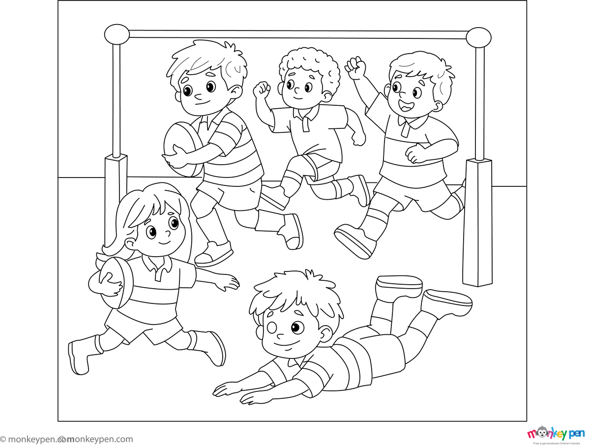 Free Printable Rugby Coloring Page for Kids Fun Activity