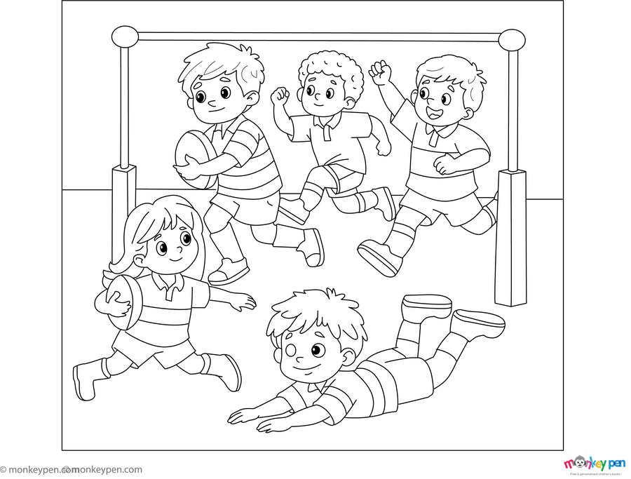 Free Printable Rugby Coloring Page for Kids Fun Activity