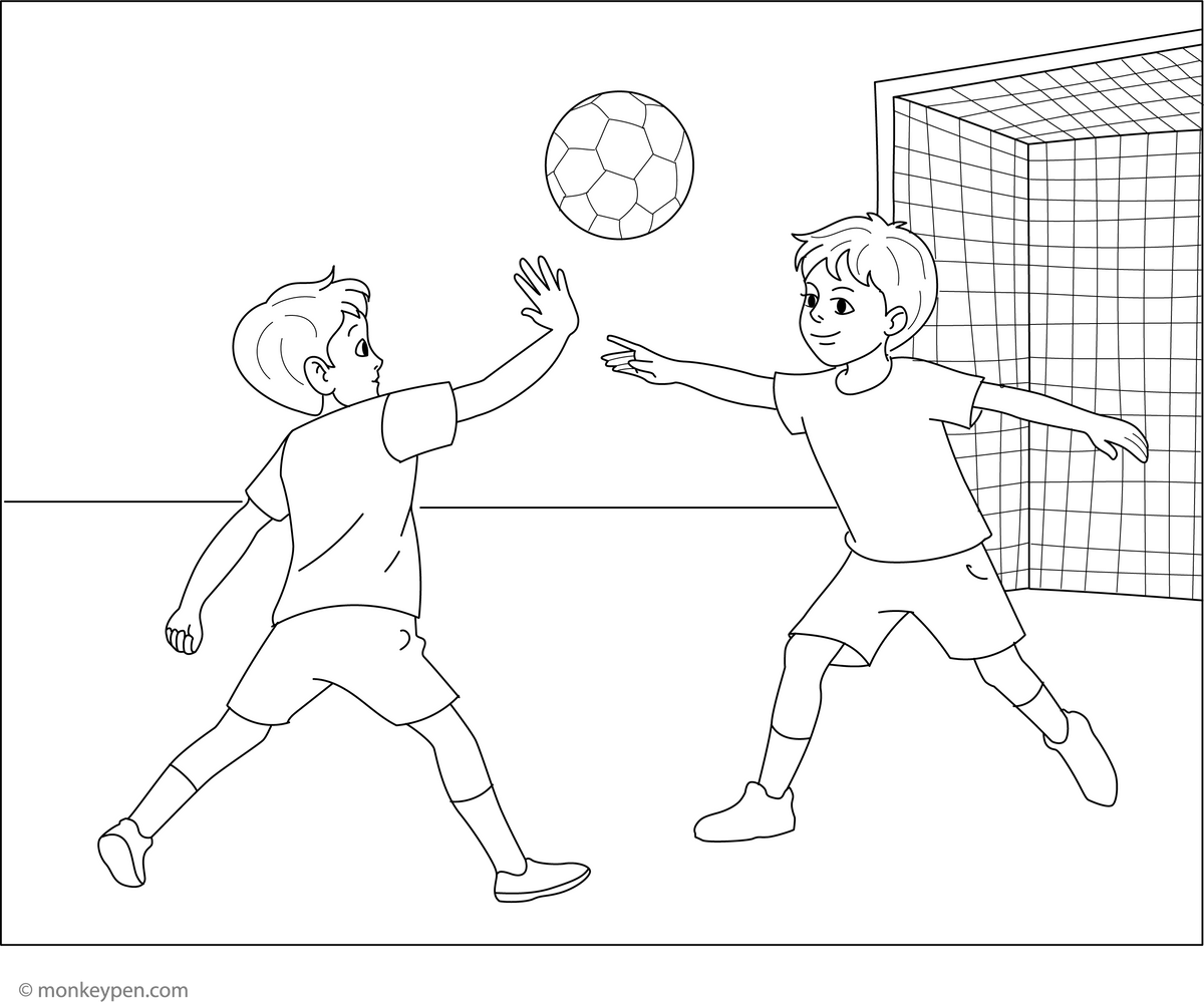 Handball Coloring Page – Free Printable PDF for Kids