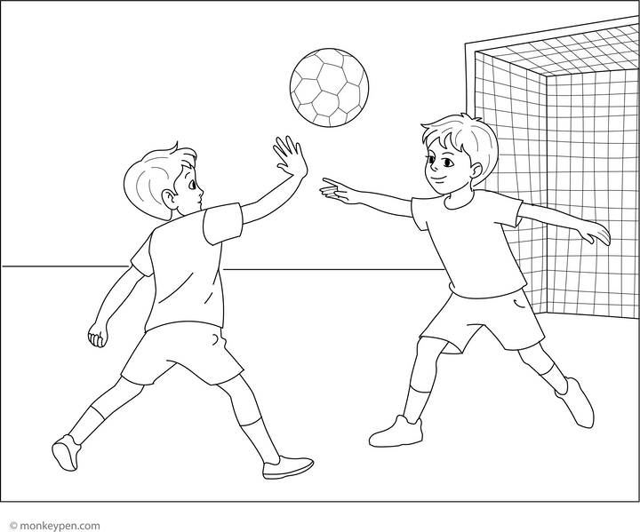 Handball Coloring Page – Free Printable PDF for Kids