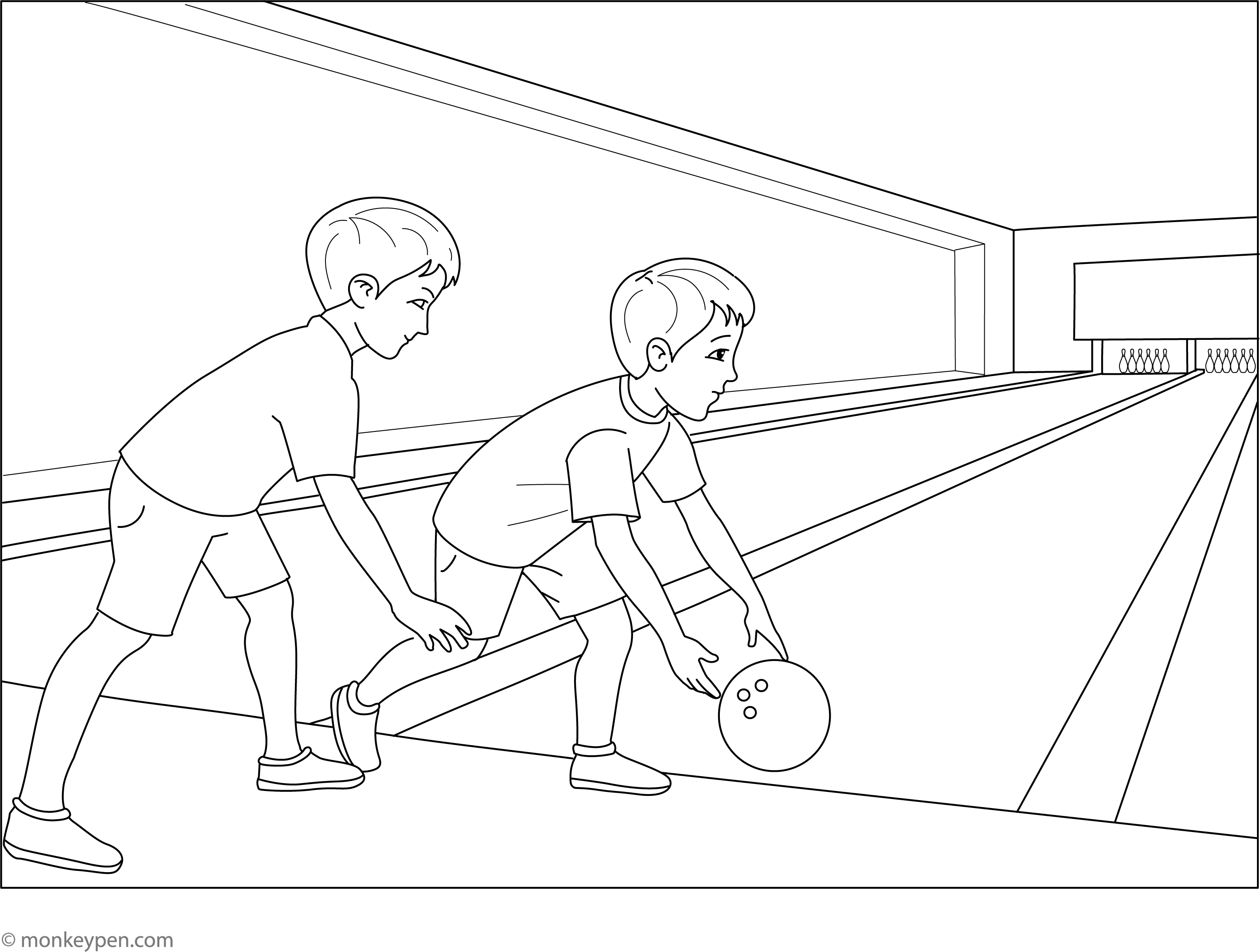 Bowling Game Coloring Page bowling-game-coloring-page