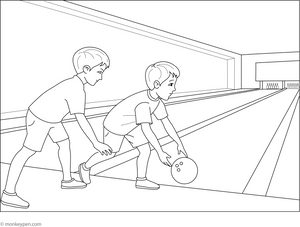 Bowling Game Colouring Page coloring page – free printable for kids to color and enjoy