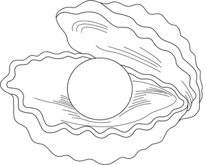 Oyster with pearl coloring page – fun and educational printable for children