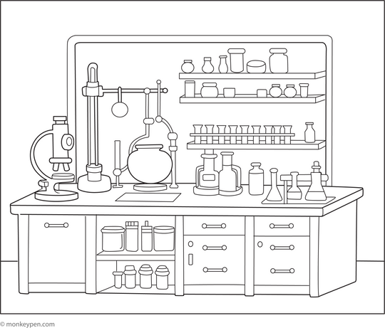 Free Printable Laboratory Coloring Page for Kids Fun