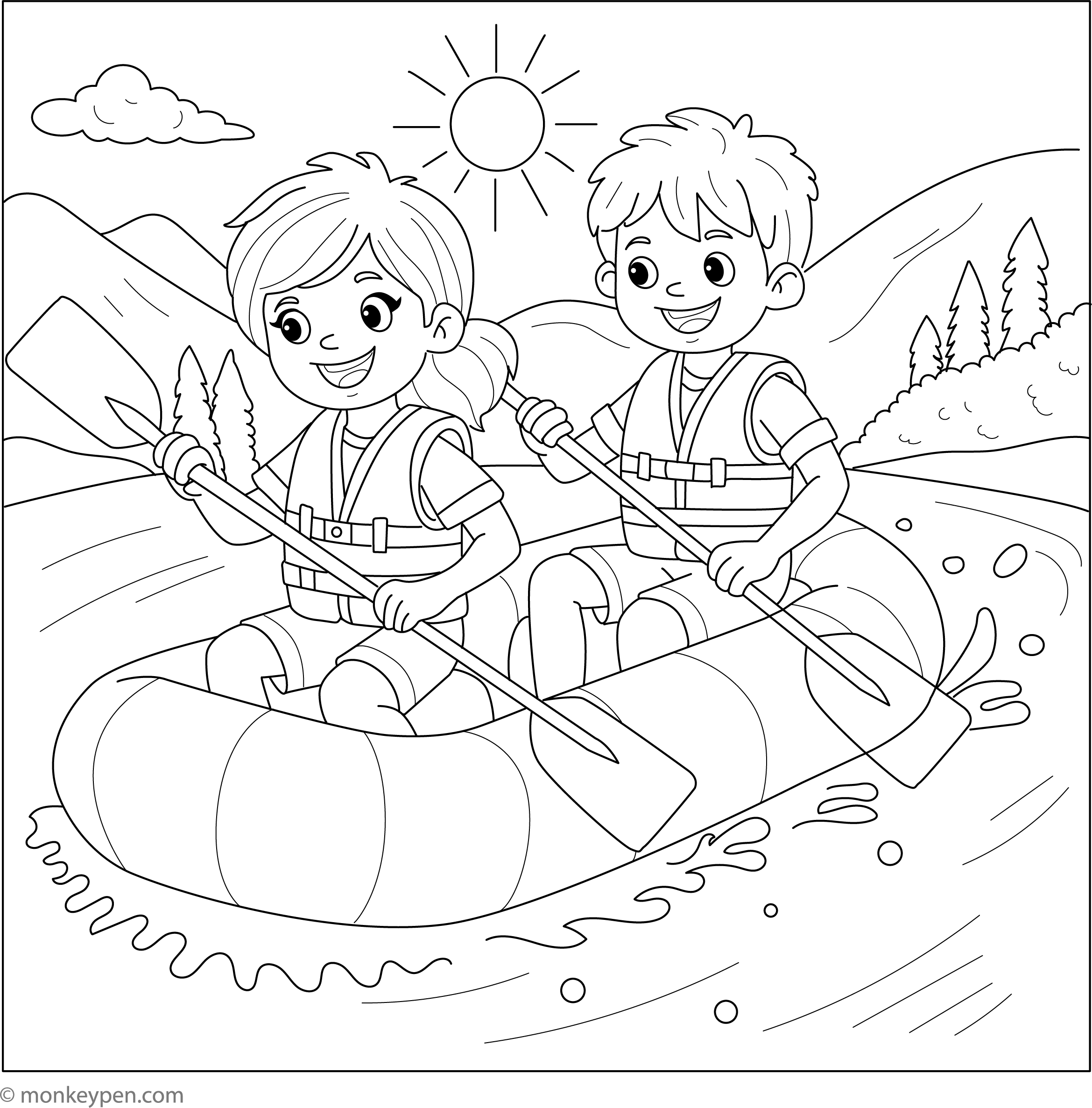Free Rafting Coloring Page Printable Outdoor Fun For Kids free-rafting-coloring-page-printable-outdoor-fun-for-kids