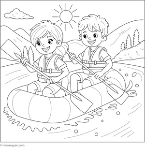 Rafting Colouring Page coloring page – free printable for kids to color and enjoy