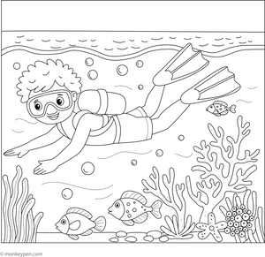 Free Diving Colouring Page coloring page – free printable for kids to color and enjoy