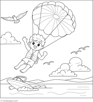 Hang Gliding Colouring Page coloring page – free printable for kids to color and enjoy