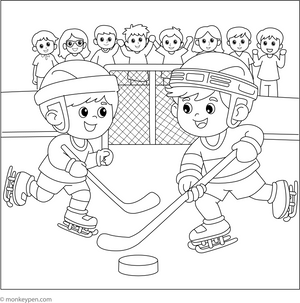 Ice Hockey Colouring Page coloring page – free printable for kids to color and enjoy