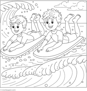 Bodyboarding Colouring Page coloring page – free printable for kids to color and enjoy