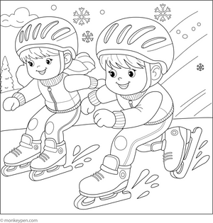 Speed Skating Colouring Page coloring page – free printable for kids to color and enjoy