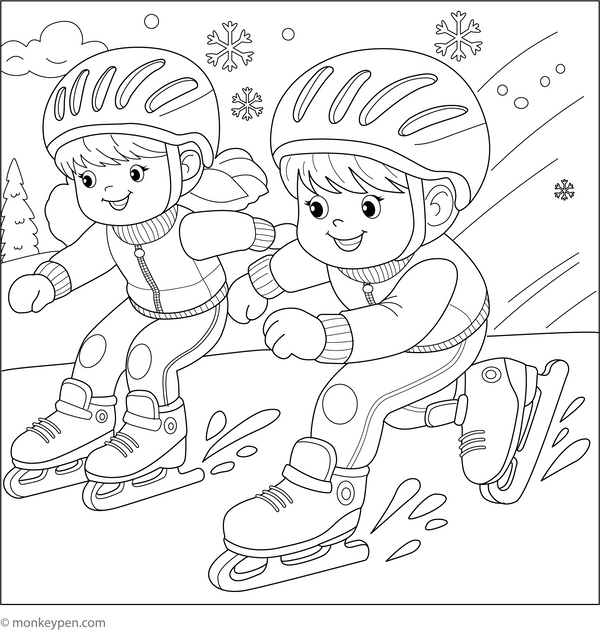 Speed Skating Colouring Page coloring page – free printable for kids to color and enjoy