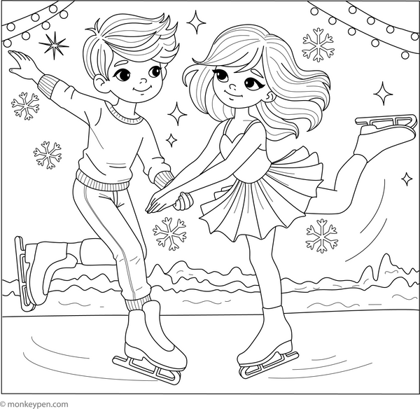 Figure Skating Colouring Page coloring page – free printable for kids to color and enjoy